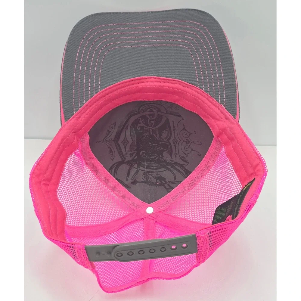 JOHN‎ DEERE Snapback Gray Pink Mesh NWOT Trucker Hat Baseball Cap Tractor Farm